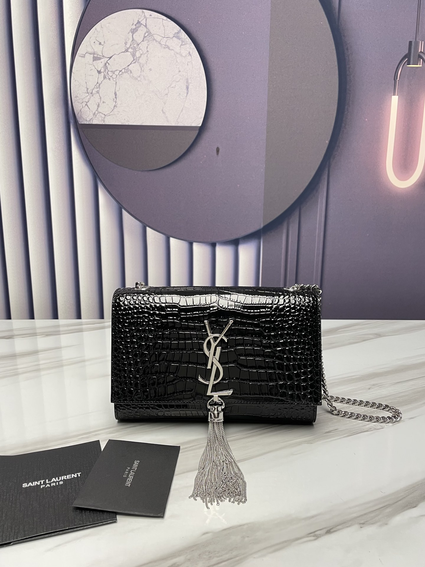 YSL KATE 474366 (Black-silver)