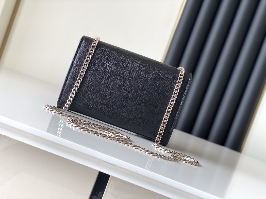 Túi Xách YSL KATE 377629 Màu Đen Khóa Bạc
