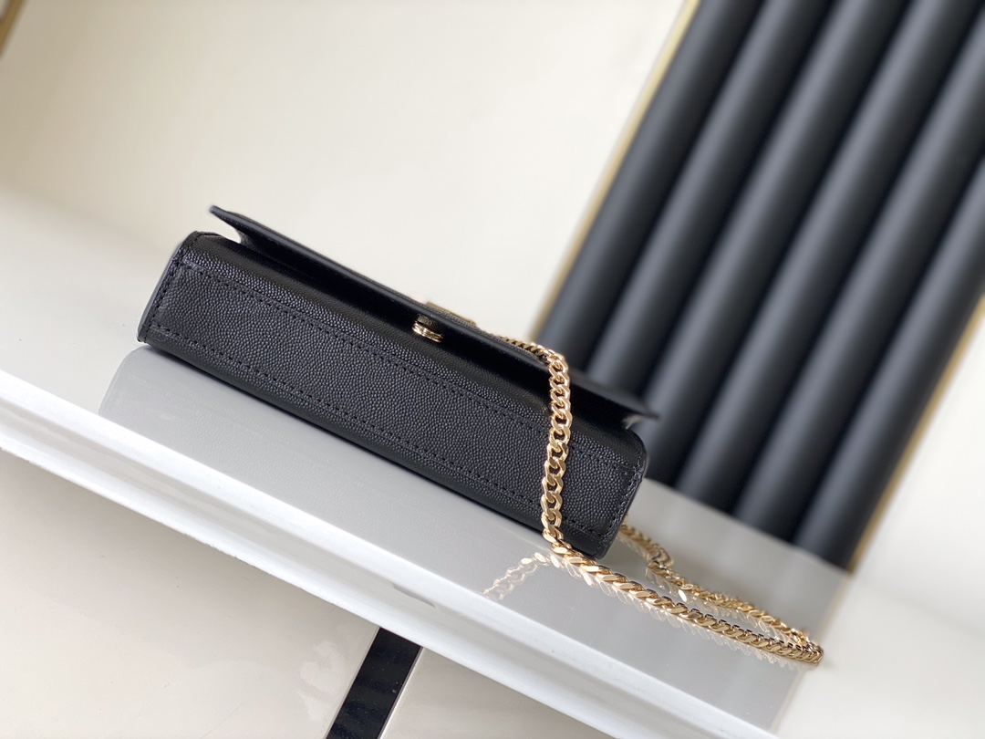 Túi Xách Nữ YSL KATE 377629 Màu Đen Khóa Vàng