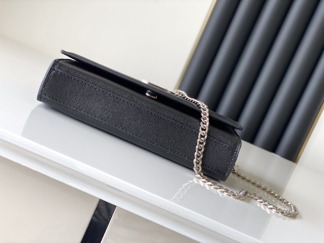 Túi Xách YSL KATE 377629 Màu Đen Khóa Bạc