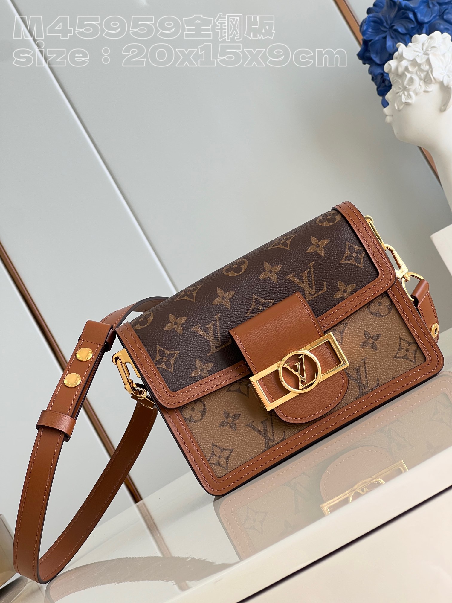 Túi Xách Nữ Louis Vuitton LV Dauphine MM Monogram M45958 Màu Nâu