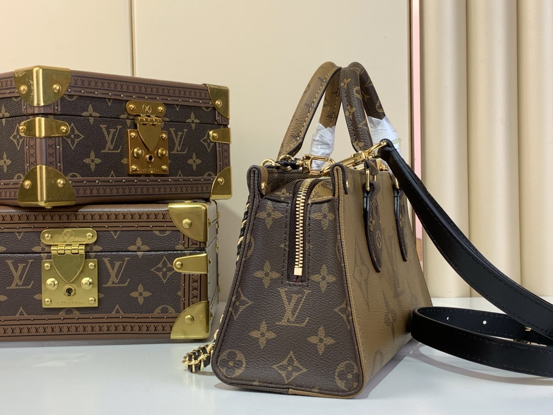 Túi Đeo Chéo Nữ Louis Vuitton LV OnTheGo East West M46653 Màu Nâu N-HM