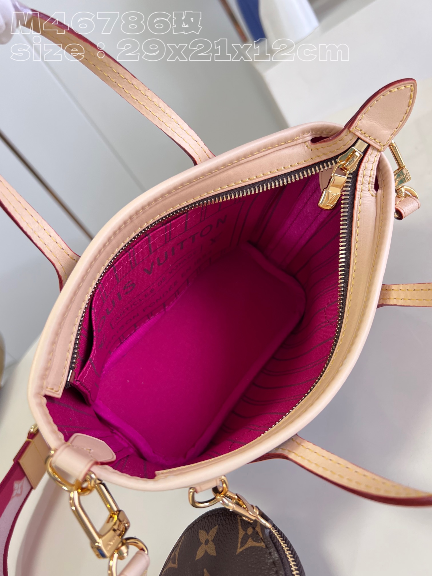 Túi Neverfull BB M46786 Màu Hồng Peony
