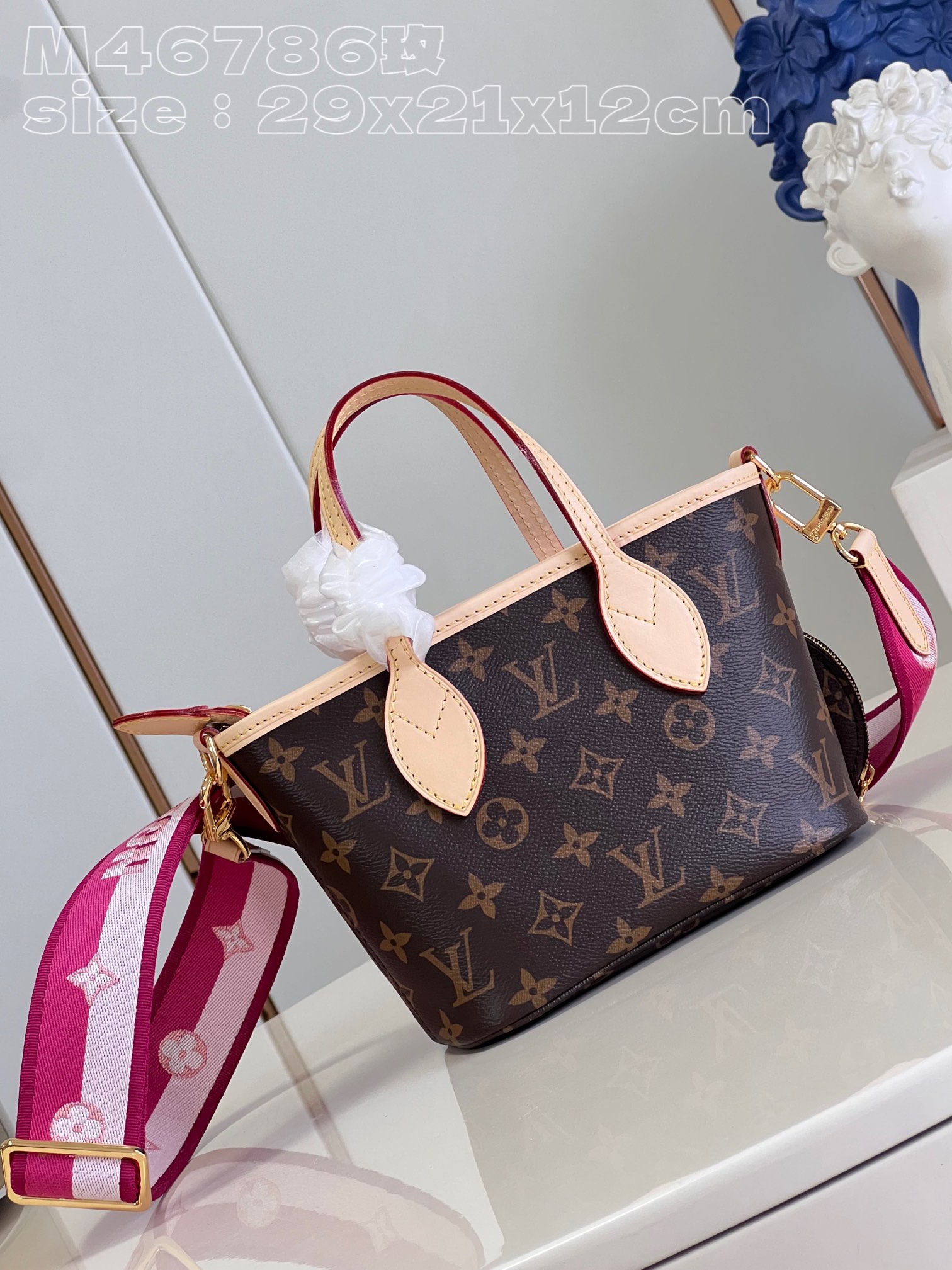 Túi Neverfull BB M46786 Màu Hồng Peony