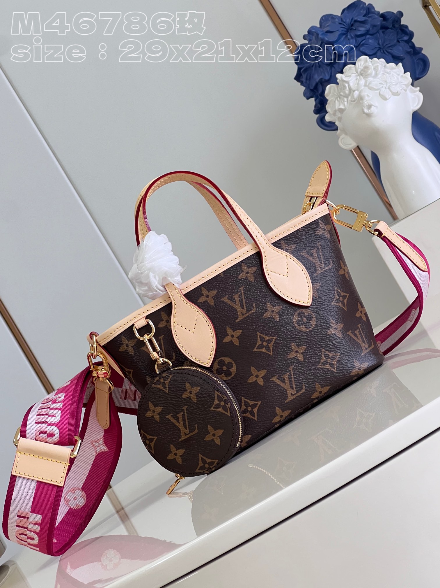 Túi Neverfull BB M46786 Màu Hồng Peony