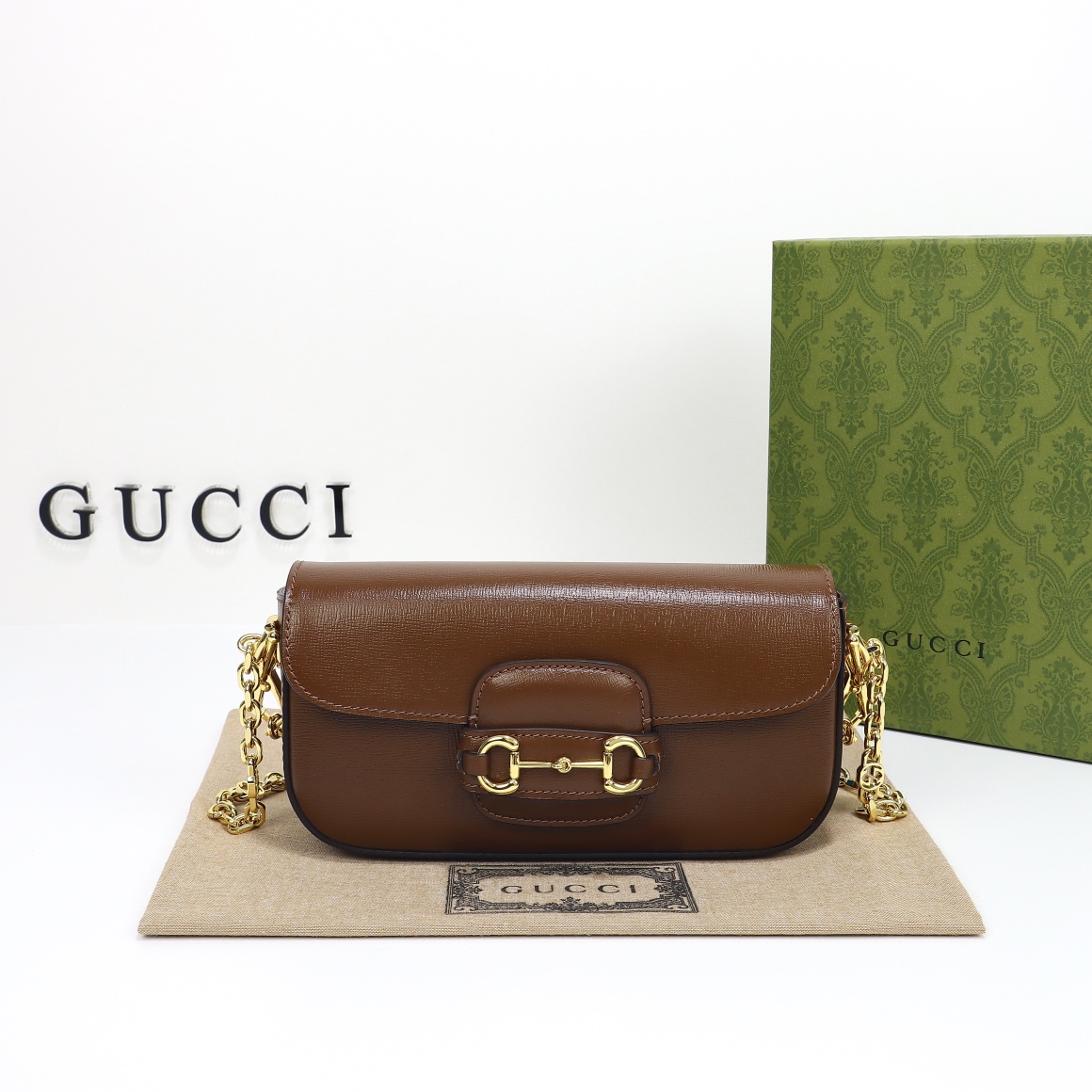 Sac à épaule Gucci Horsebit 1955 petite taille 735178  ( nâu )