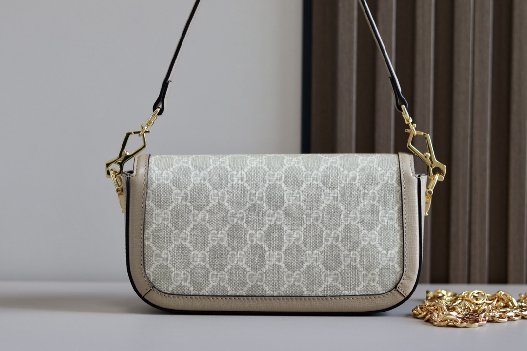 Sac à épaule Gucci Horsebit 1955 petite taille 735178  ( Logo White)