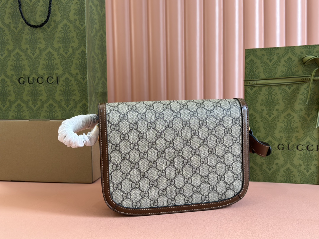 Túi Xách Nữ Gucci Horsebit 1955 602204 Logo Nâu