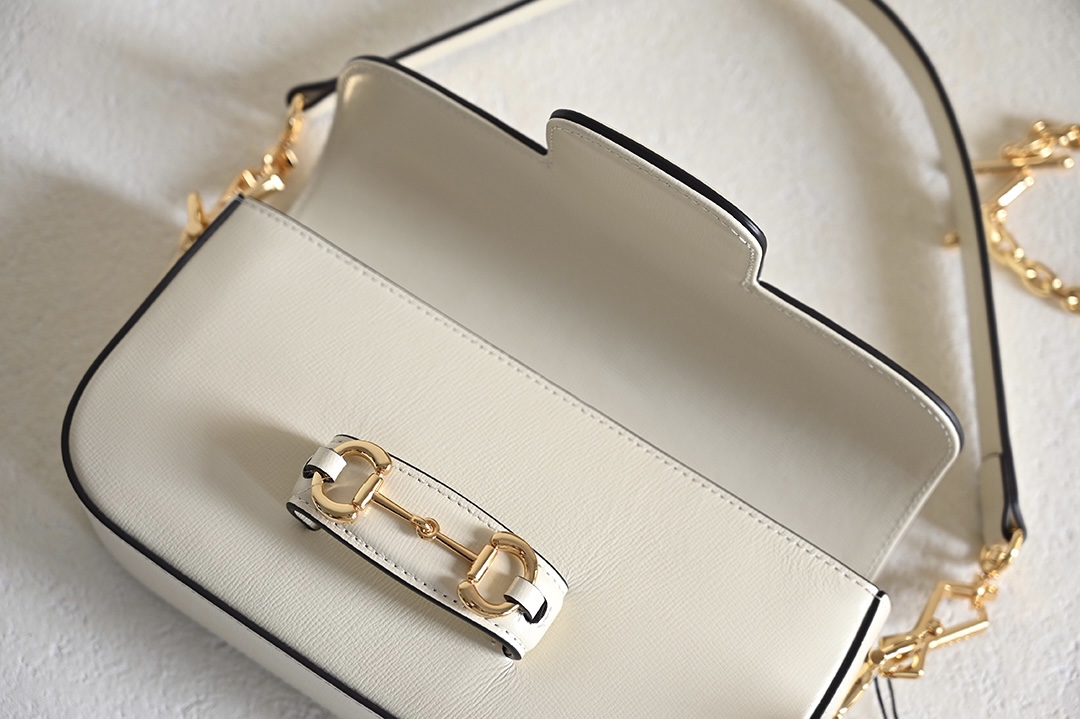Sac à épaule Gucci Horsebit 1955 petite taille 735178  ( White)