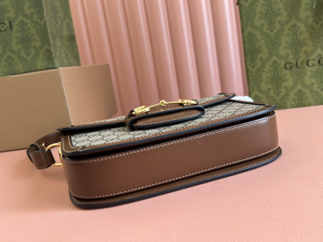 Túi Xách Nữ Gucci Horsebit 1955 602204 Logo Nâu