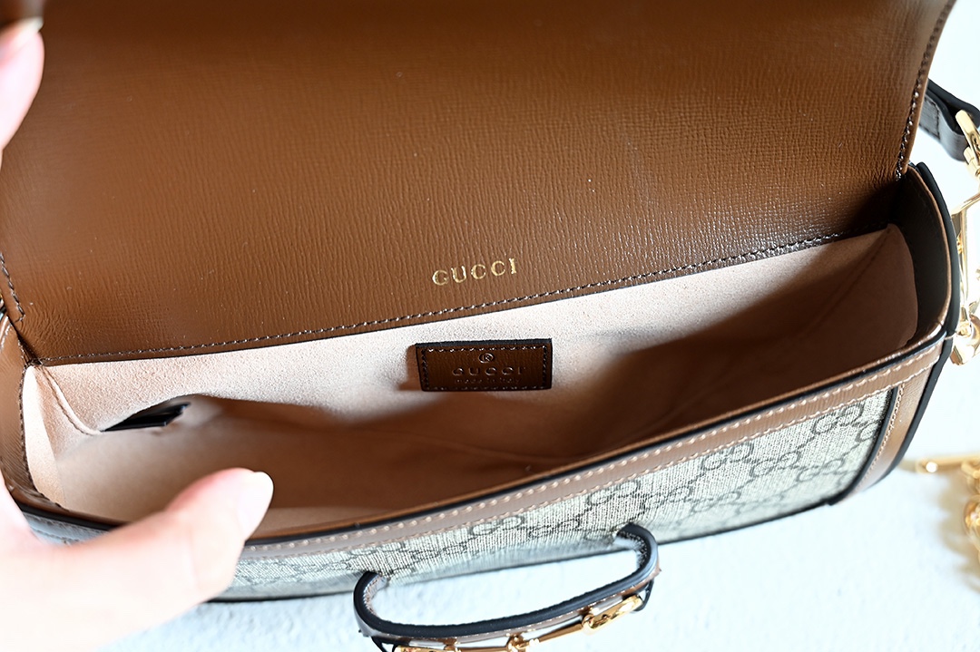 Sac à épaule Gucci Horsebit 1955 petite taille 735178  ( Logo nâu )