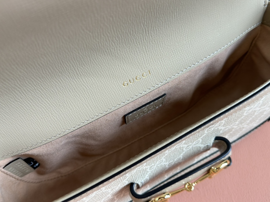Sac à épaule Gucci Horsebit 1955 petite taille 735178  ( Logo White)
