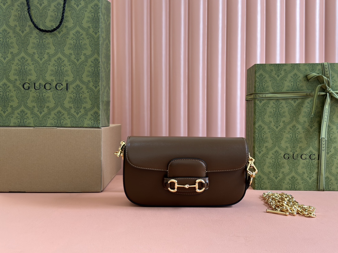 Sac à épaule Gucci Horsebit 1955 petite taille 735178  ( nâu )