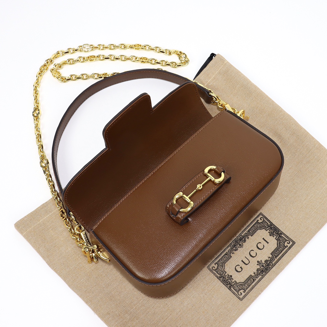 Sac à épaule Gucci Horsebit 1955 petite taille 735178  ( nâu )