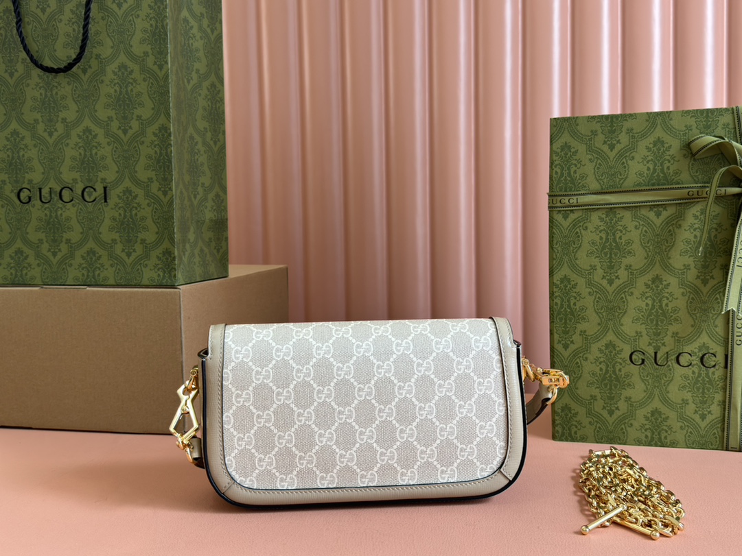 Sac à épaule Gucci Horsebit 1955 petite taille 735178  ( Logo White)
