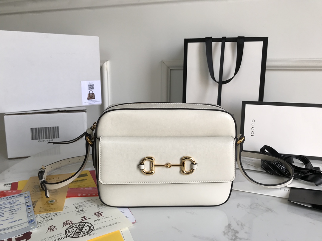 Sac à épaule Gucci Horsebit 1955 petite taille 645454 ( white)