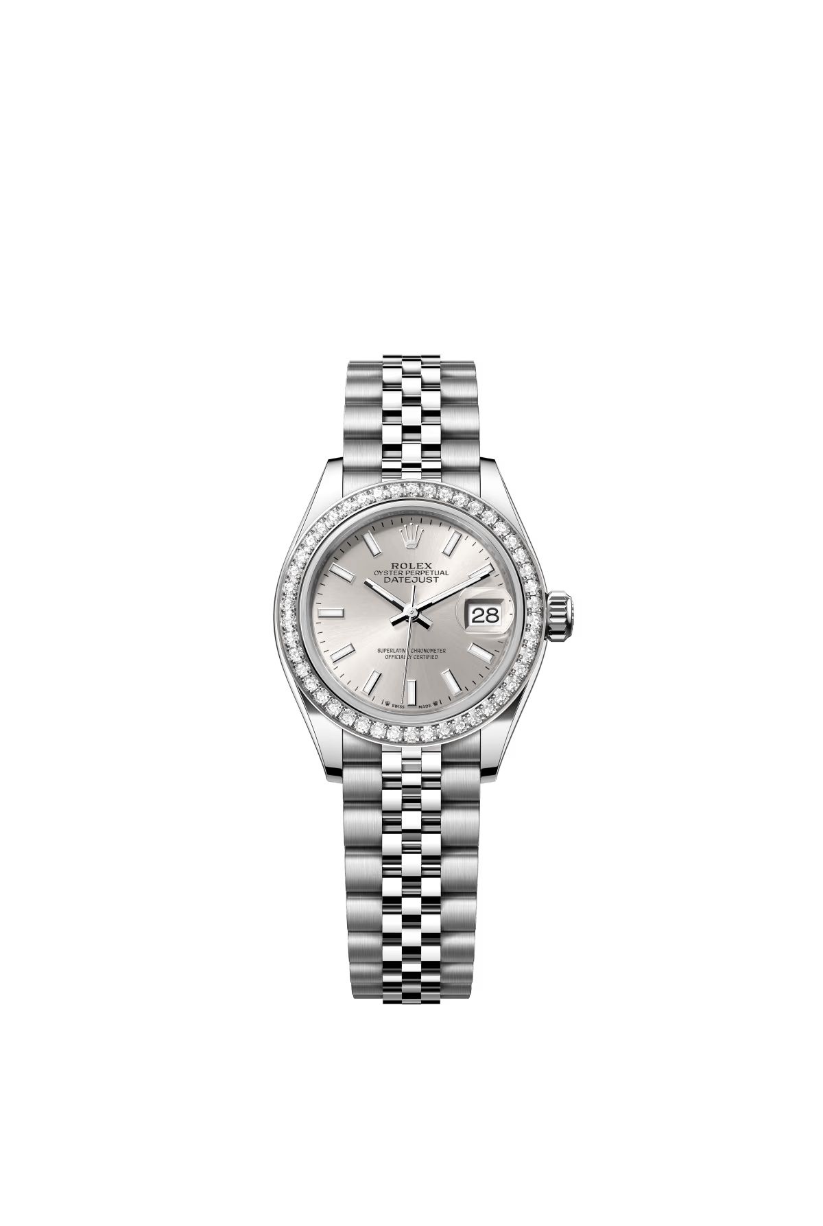 The Oyster Perpetual Lady-Datejust in white gold and Oystersteel with a silver dial and Jubilee bracelet. -m279384rbr-0007 28mm