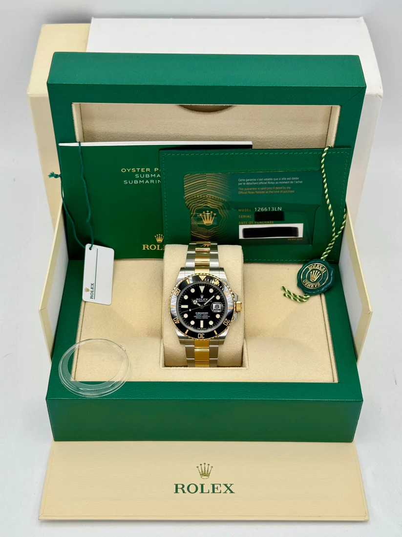 【Super Clone】Rolex Submariner 41mm Two-Tone Yellow Gold Black Dial Black Bezel - 126613LN