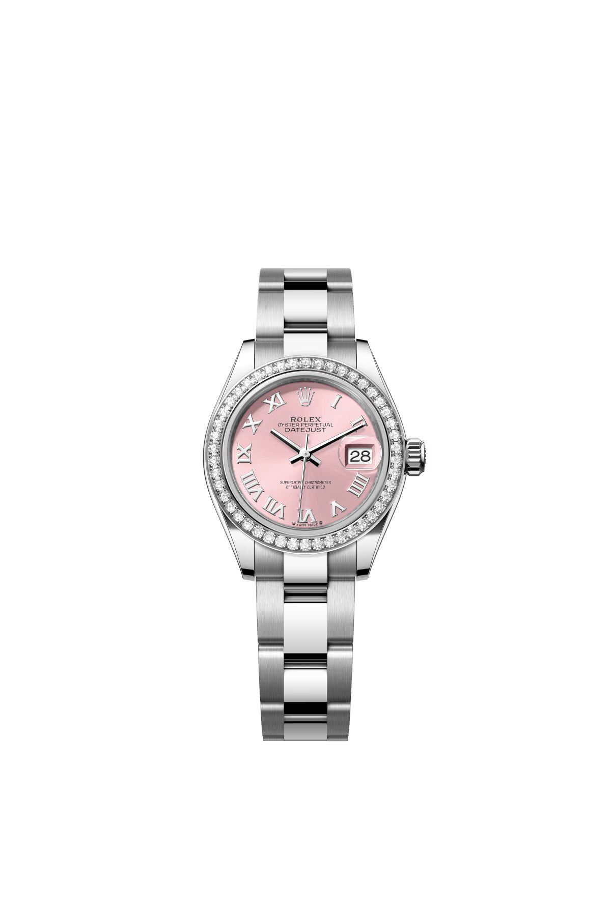 The Oyster Perpetual Lady-Datejust in white gold and Oystersteel with a pink dial and Oyster bracelet. -m279384rbr-0006 28mm