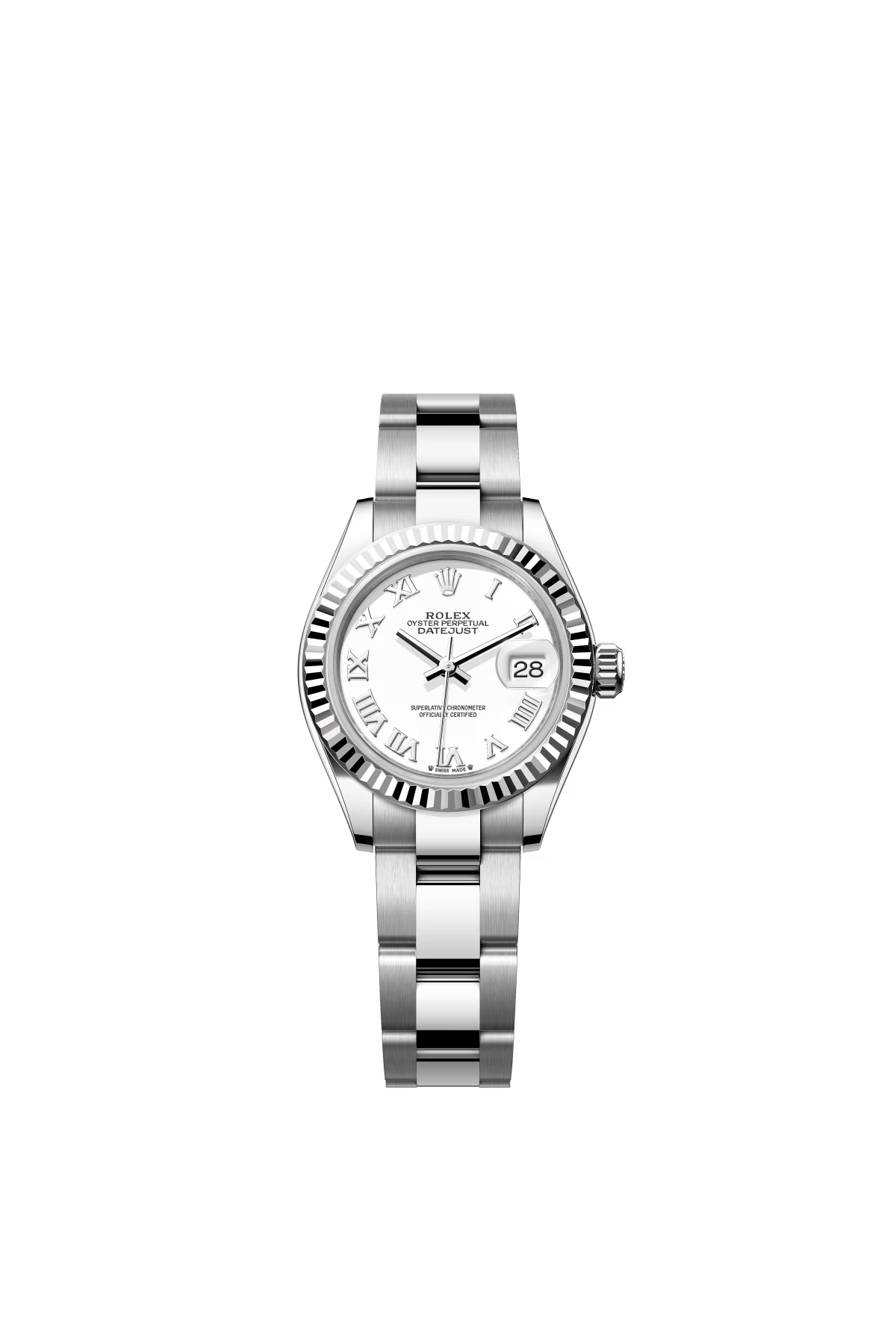 The Oyster Perpetual Lady-Datejust in white gold and Oystersteel with a white dial and Oyster bracelet. -m279174-0020 28mm