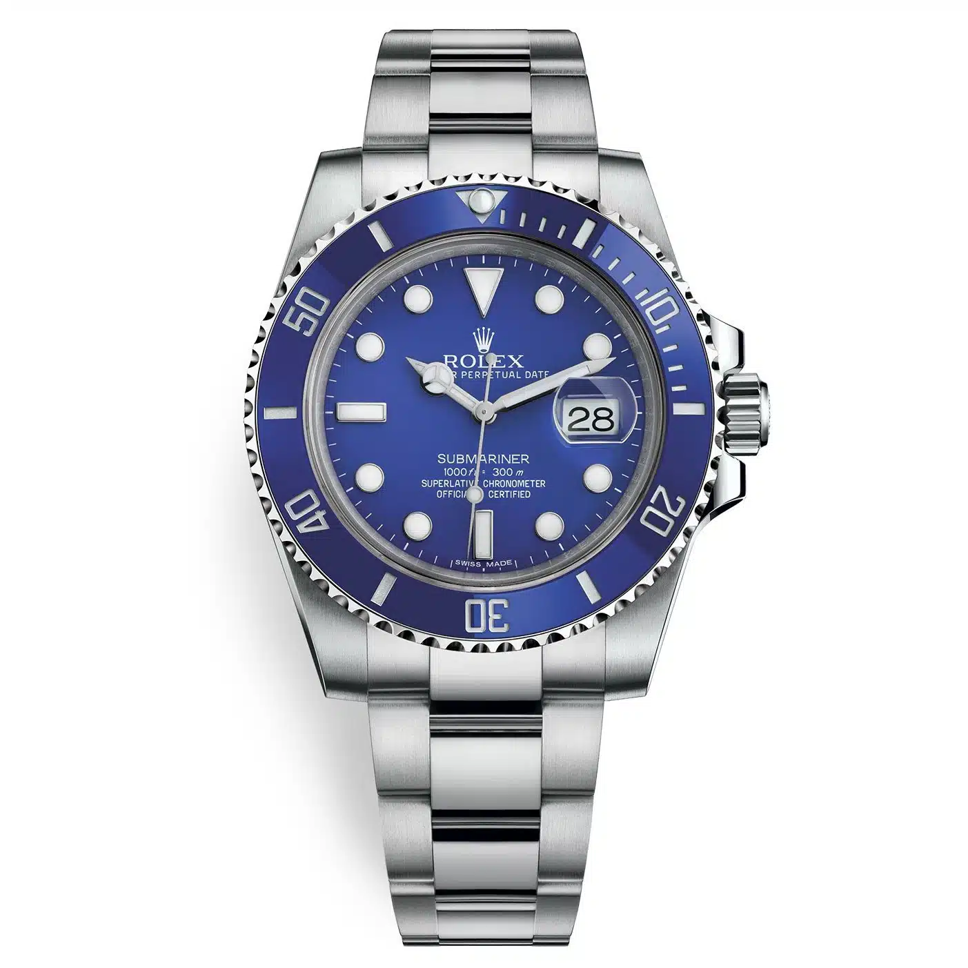 【Super Clone】Rolex Submariner Date Smurf 18ct 41mm White Gold / Blue R116619LB