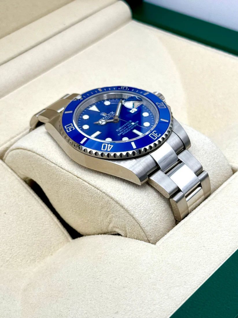 【Super Clone】Rolex Submariner Date Smurf 18ct 41mm White Gold / Blue R116619LB