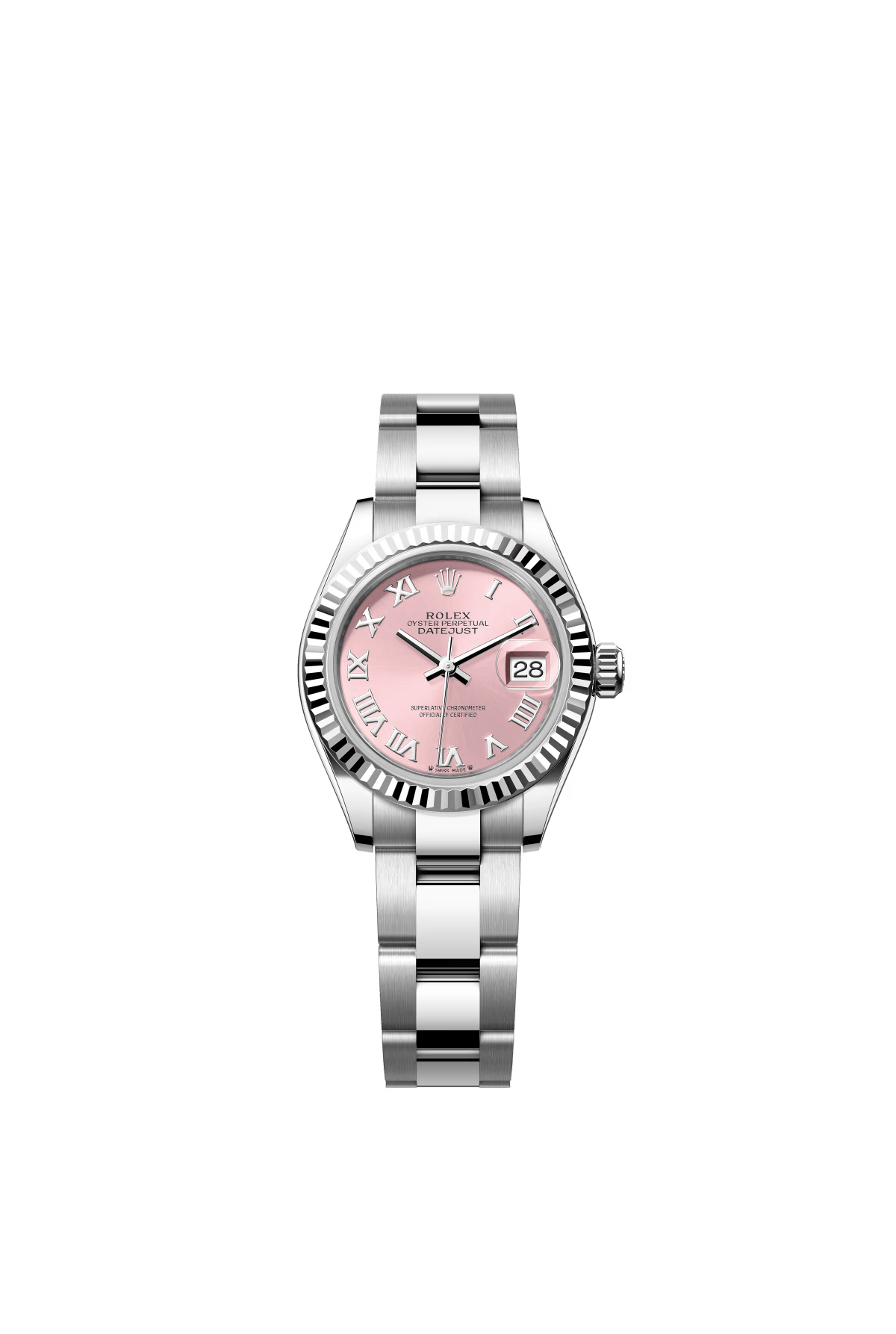 The Oyster Perpetual Lady-Datejust in white gold and Oystersteel with a pink dial and Oyster bracelet. -m279174-0018 28mm