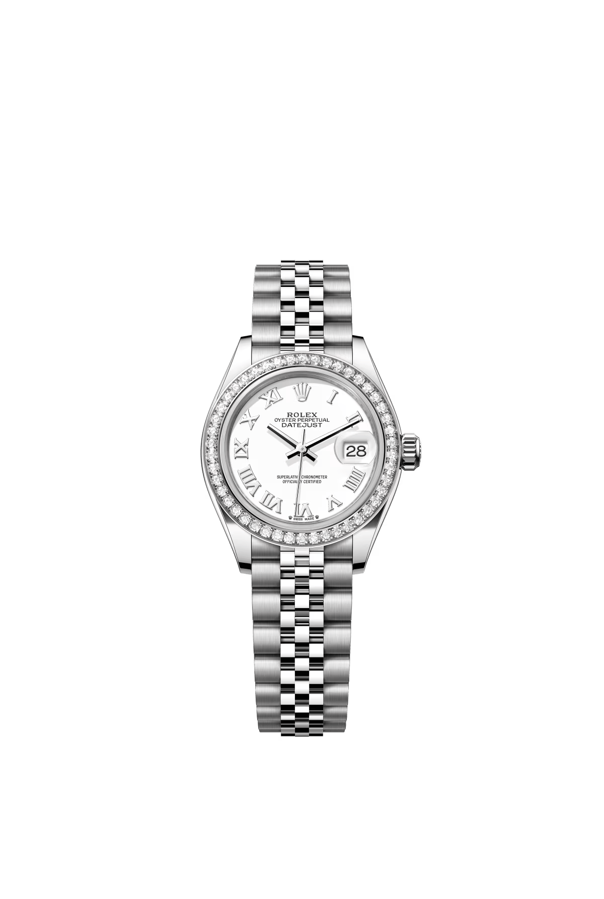 The Oyster Perpetual Lady-Datejust in white gold and Oystersteel with a white dial and Jubilee bracelet. -m279384rbr-0019 28mm