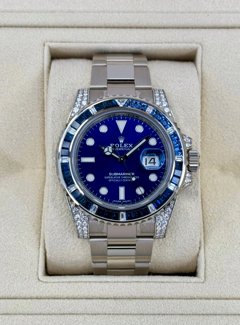 【Super Clone】Rolex Submariner Date 116659SABR 18K White Gold Diamonds Sapphires UNWORN