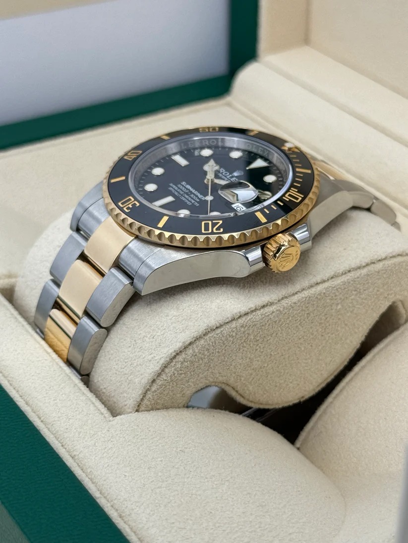 【Super Clone】Rolex Submariner 41mm Two-Tone Yellow Gold Black Dial Black Bezel - 126613LN