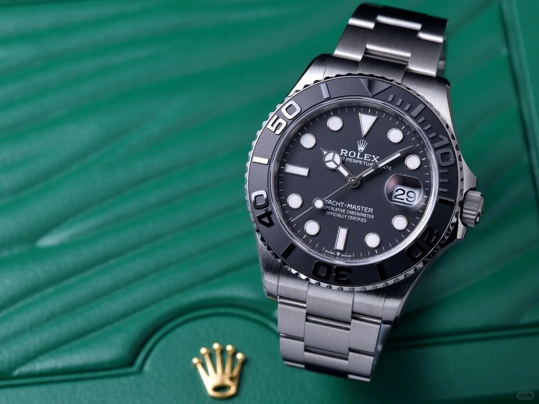 The Oyster Perpetual Yacht-Master 42 RLX Titanium with a mellow black dial and Oyster bracelet. -m226627-0001