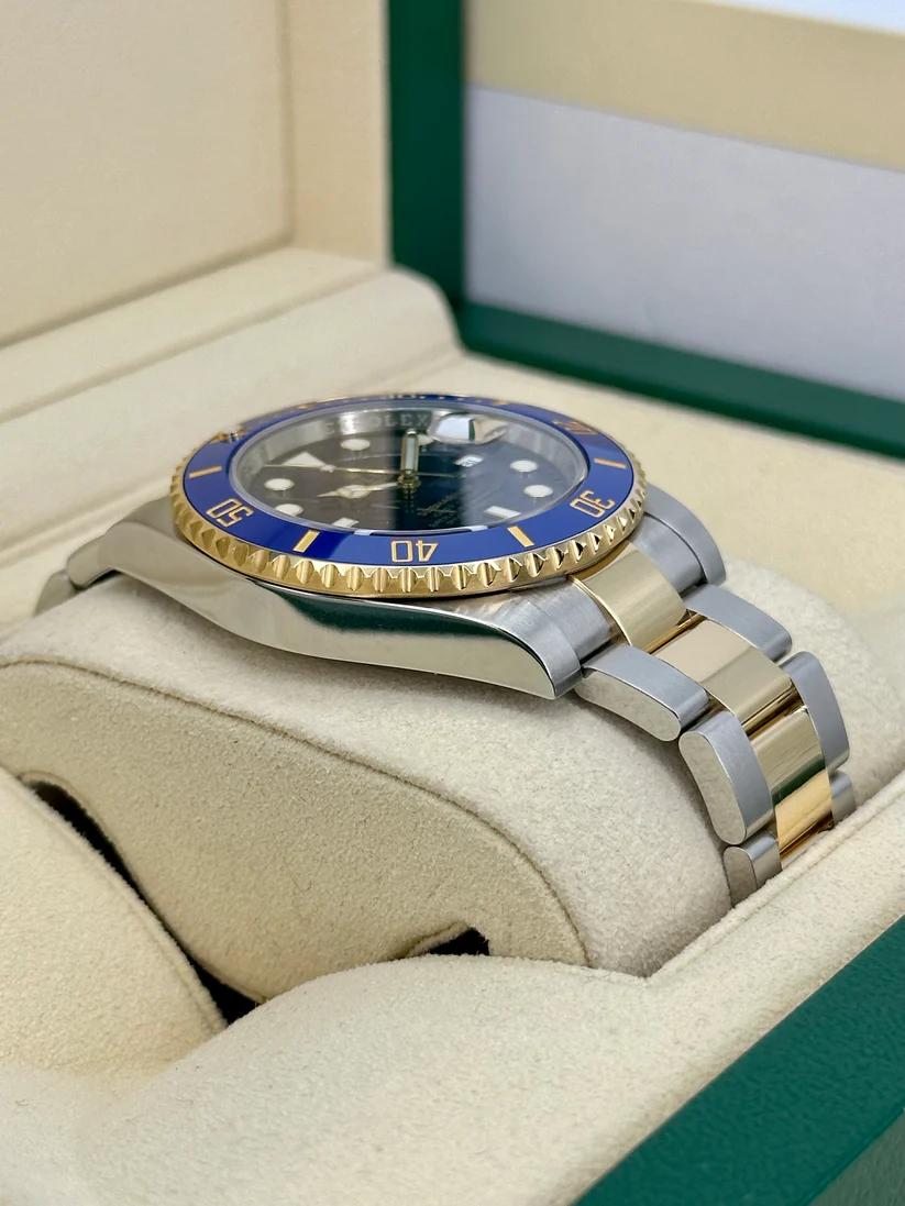 【Super Clone】Rolex Submariner Two-Tone Yellow Gold & Steel Rolesor - Blue Dial Ceramic Bezel (Ref# 116613LB)