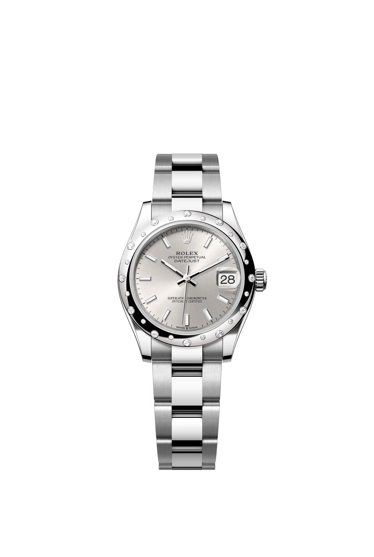 The Oyster Perpetual Datejust 31 is available in white gold and Oystersteel with a silver dial and Oyster bracelet. -m278344rbr-0013