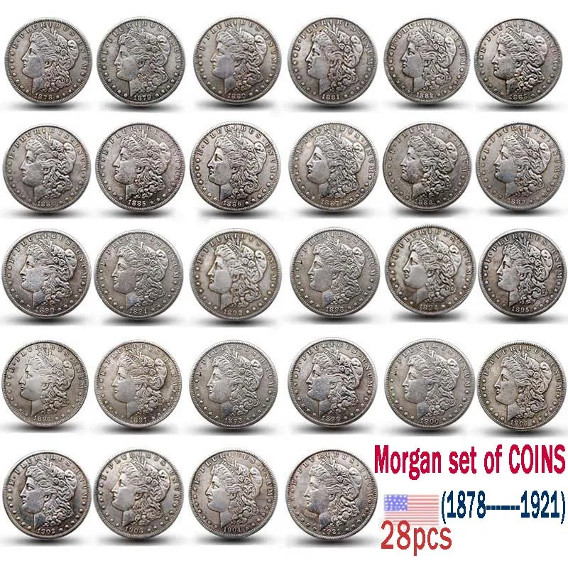 ⏰Sold out soon [Complete Set]1878-1921 Morgan Silver Dollar 28PC