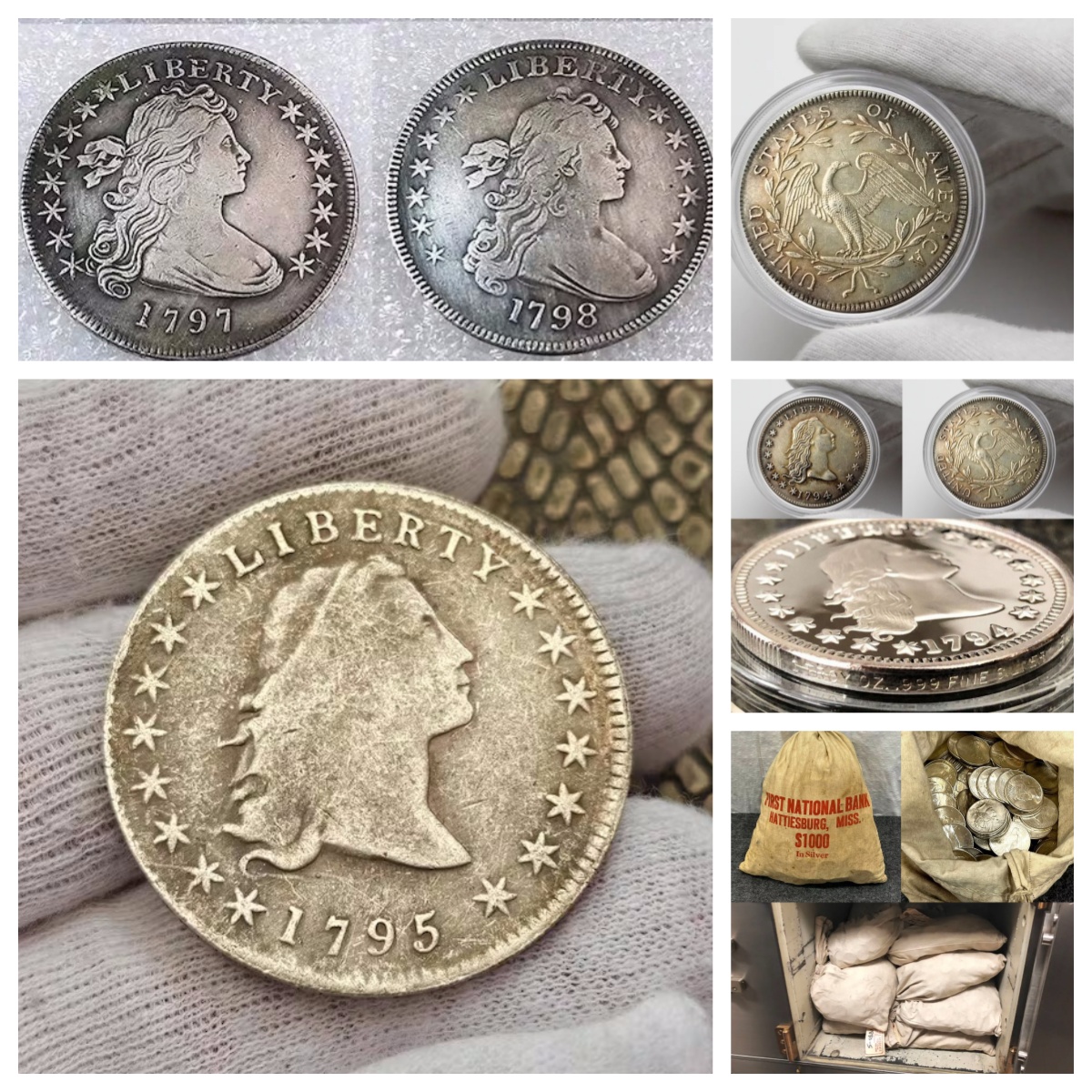 💴Last 12 Sets!!!💴The Complete Set Of 1794-1804 Liberty Flowing Hair Silver Dollar(11Pcs)