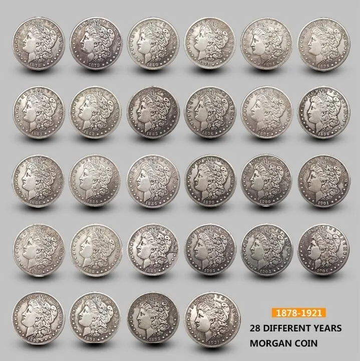🔥Last 11 Sets!!! 👍【Complete Set】1878-1921 Morgan Silver Dollar 28PC