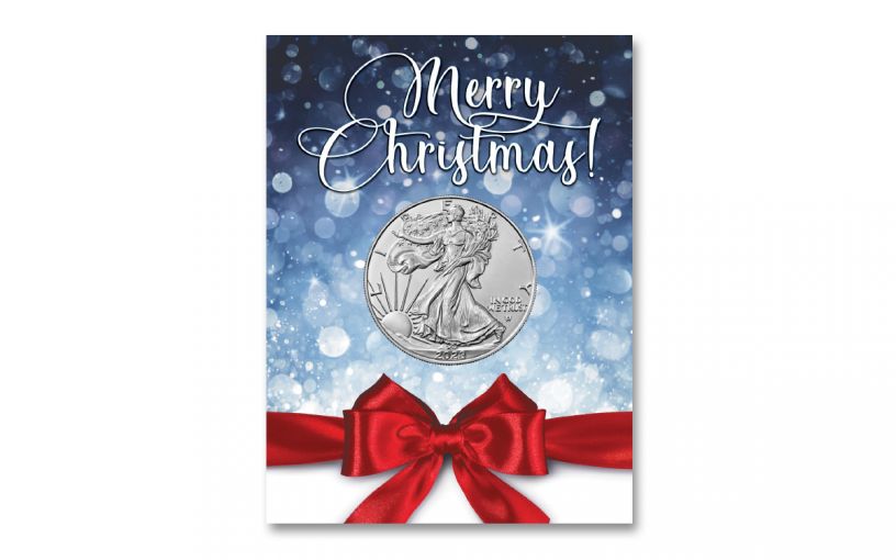 2023 $1 1-oz American Silver Eagle BU Merry Christmas Card