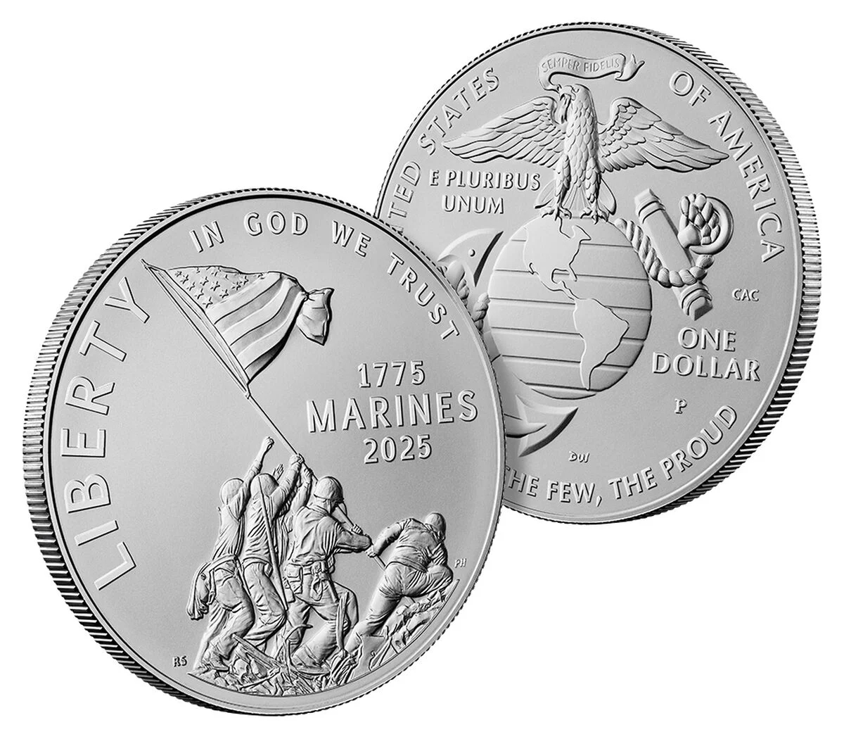 U.S. Marine Corps 250th Anniversary 2025 Proof Silver Dollar