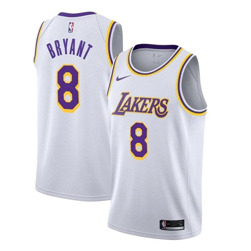 Men's Women's Los Angeles Lakers #8 #24 Kobe Bryant White Black City Edition Jersey NBA Basketball Stitched