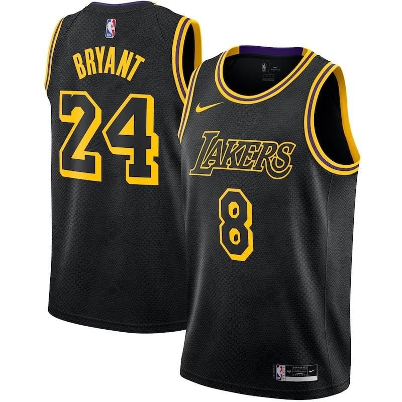 Men's Women's Los Angeles Lakers #8 #24 Kobe Bryant Black City Edition Jersey NBA Basketball Black Mamba
