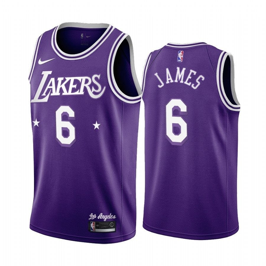 Men's Women's Los Angeles Lakers #6 #23 LeBron James Purple NBA Basketball City Edition Jersey