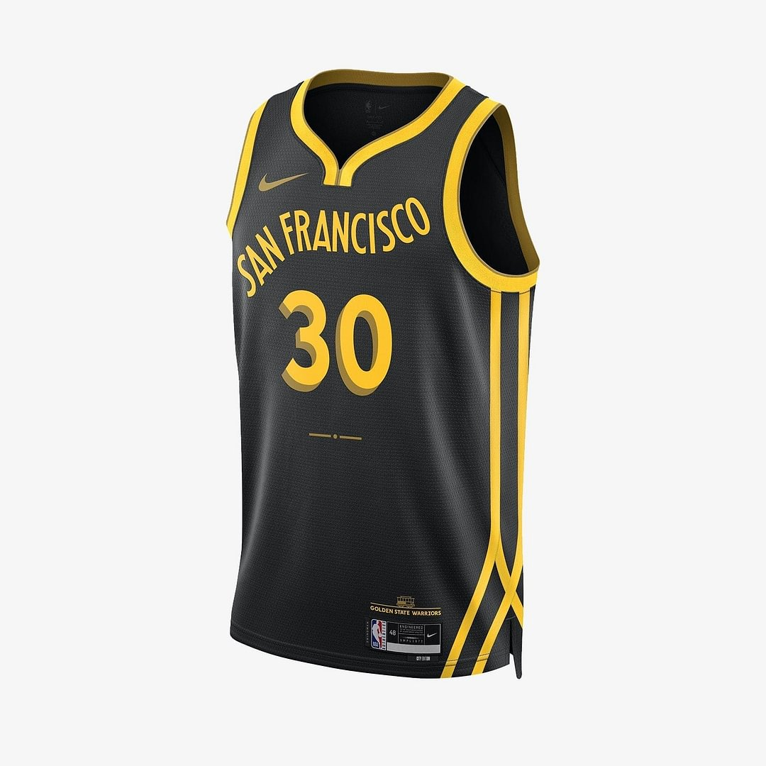 Men's Women's Golden State Warriors #30 Stephen Curry Black Stitched NBA Basketball City Edition Jersey 2024