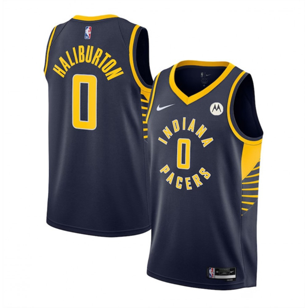 Men's Women's Indiana Pacers #0 Tyrese Haliburton Black Association Edition Stitched NBA Basketball Jersey