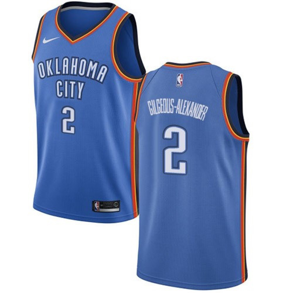 Unisex Oklahoma City Thunder #2 Shai Gilgeous-Alexander Blue Stitched NBA Basketball Jersey