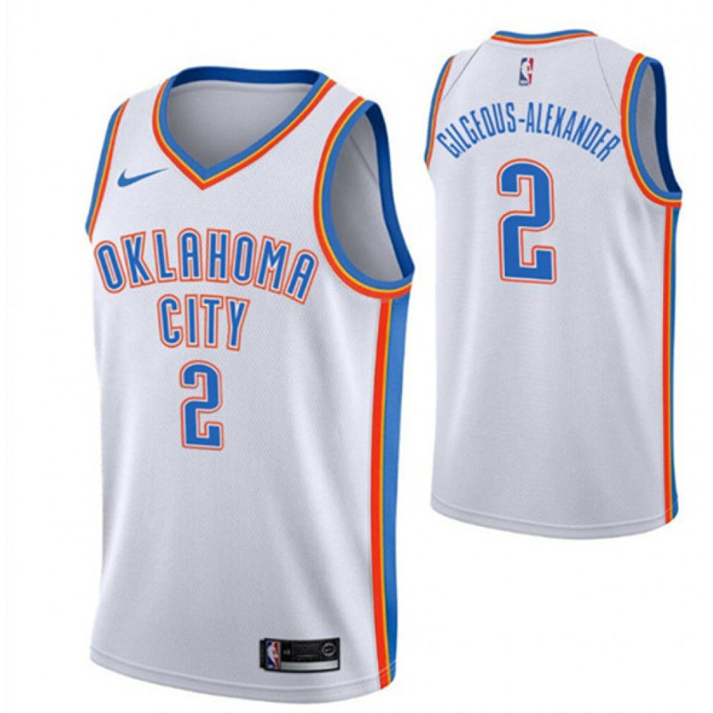 Unisex Oklahoma City Thunder #2 Shai Gilgeous-Alexander White Stitched NBA Basketball Jersey