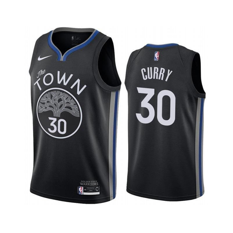 Men's Women's Golden State Warriors #30 Stephen Curry Black Yellow Stitched NBA Basketball City Edition Jersey