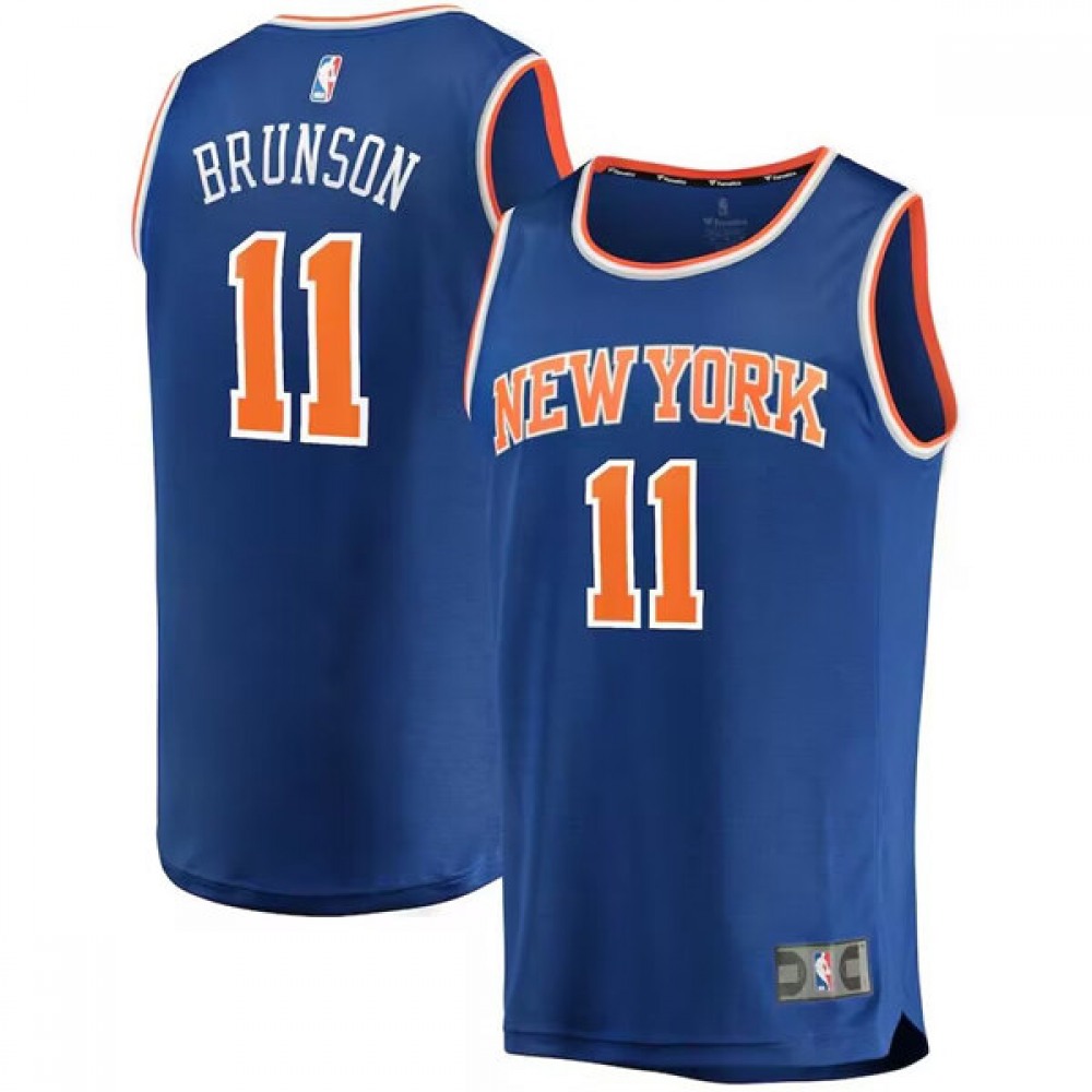 Unisex New York Knicks #11 Jalen Brunson Blue Icon Edition Stitched NBA Basketball Jersey