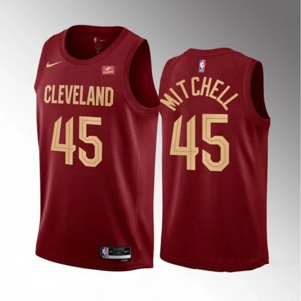 Unisex Cleveland Cavaliers #45 Donovan Mitchell Red Stitched NBA Basketball Jersey