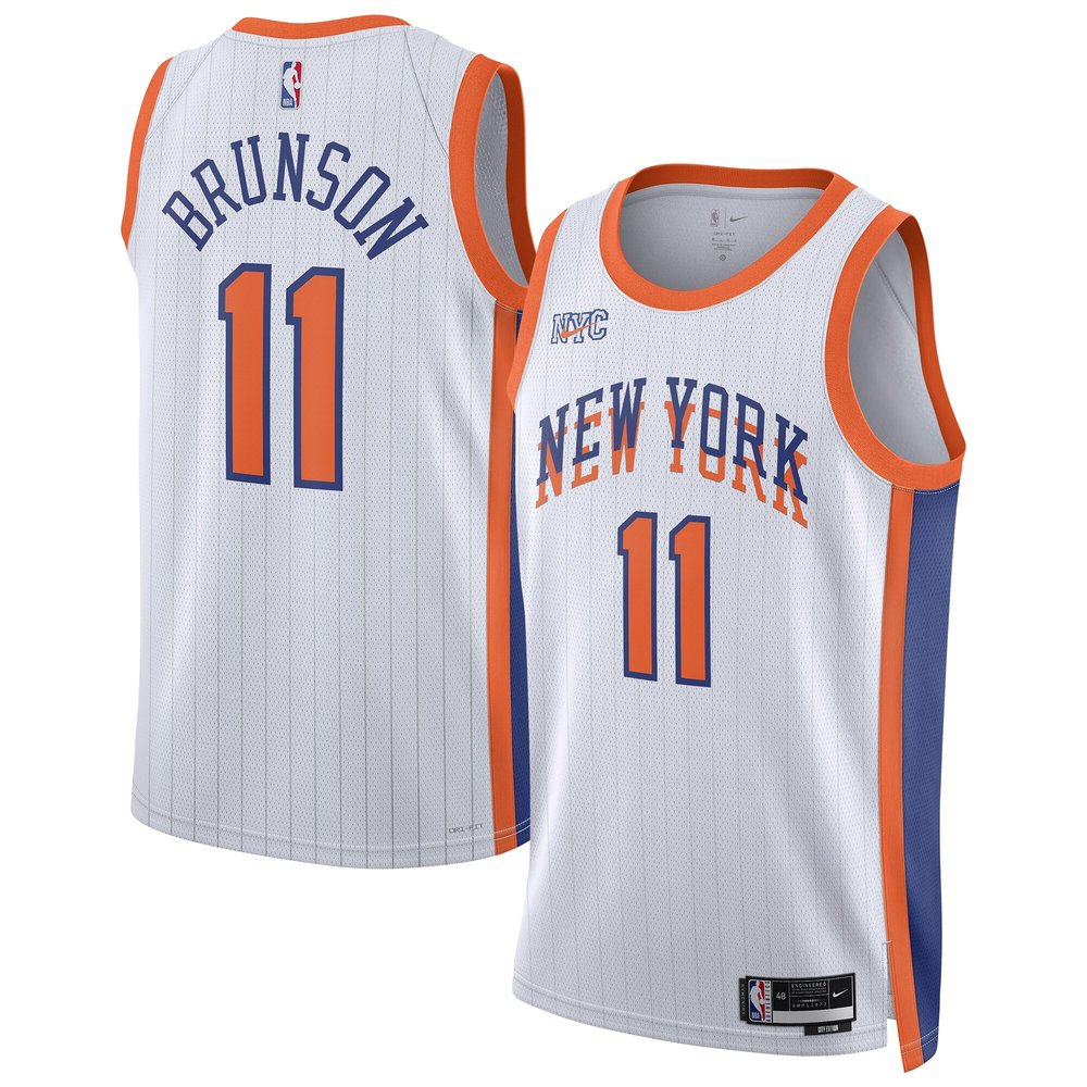 Unisex New York Knicks #11 Jalen Brunson White 2024/25 Swingman Player NBA Basketball Jersey - City Edition