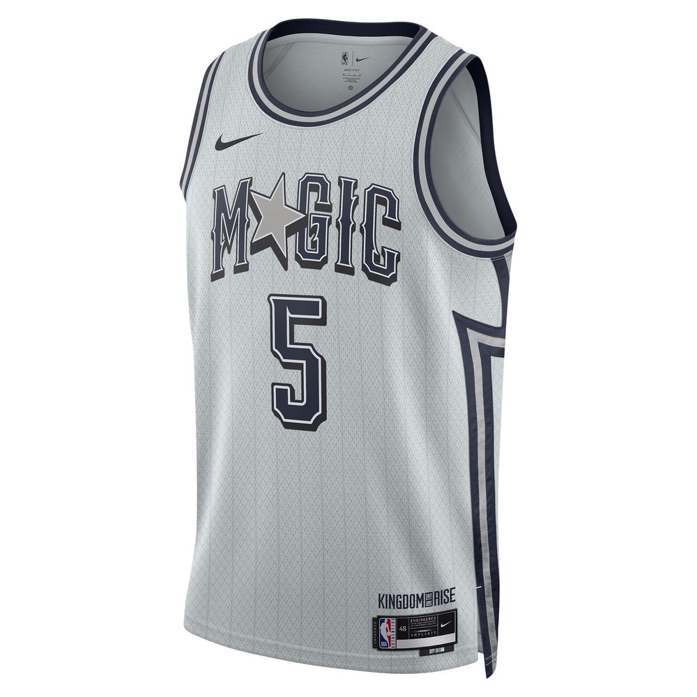 Unisex Orlando Magic Paolo Banchero #5 Silver 2024/25 Swingman Player NBA Basketball Jersey - City Edition